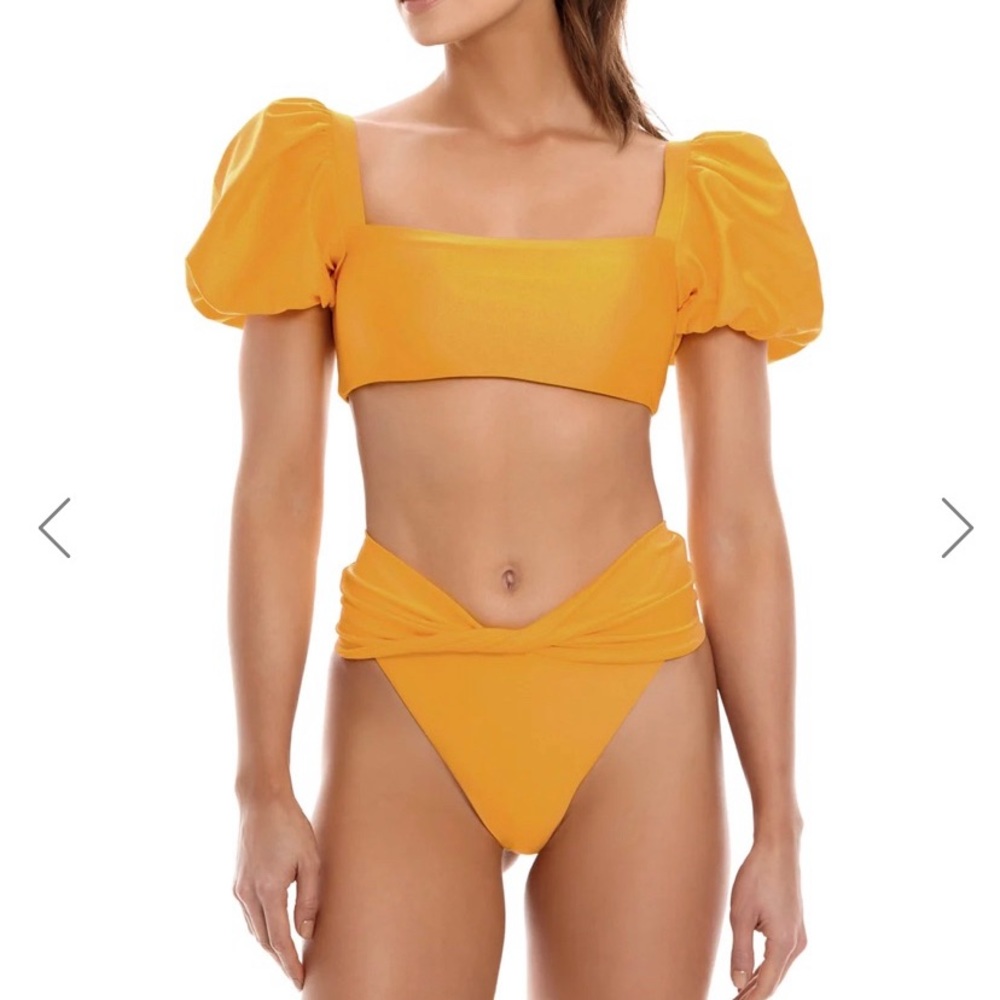 Agua Bendita high waist bikini, marigold color